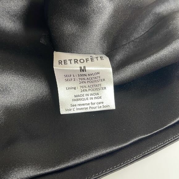 Retrofete Ondine Sequin Embellished Palm Tree Sheer Black Mini Dress Size Medium - Picture 9 of 9